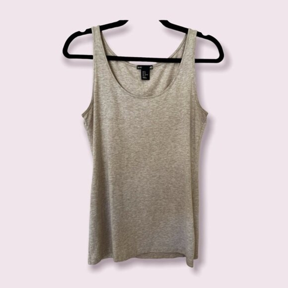 H&M Tank Top Beige Scoop Neck Lightweight Flowy Comfy Coastal Womens Size Medium - Picture 1 of 5
